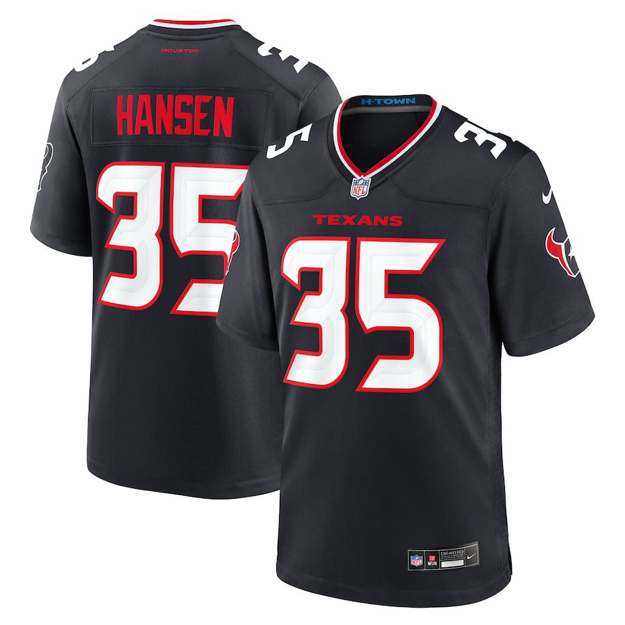 Men Houston Texans #35 Jake Hansen Nike Navy Team Game NFL Jersey